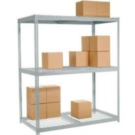 GLOBAL EQUIPMENT Wide Span Rack 72Wx48Dx60H, 3 Shelves Wire Deck 900 Lb Cap. Per Level, Gray 716753